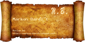 Markon Barót névjegykártya